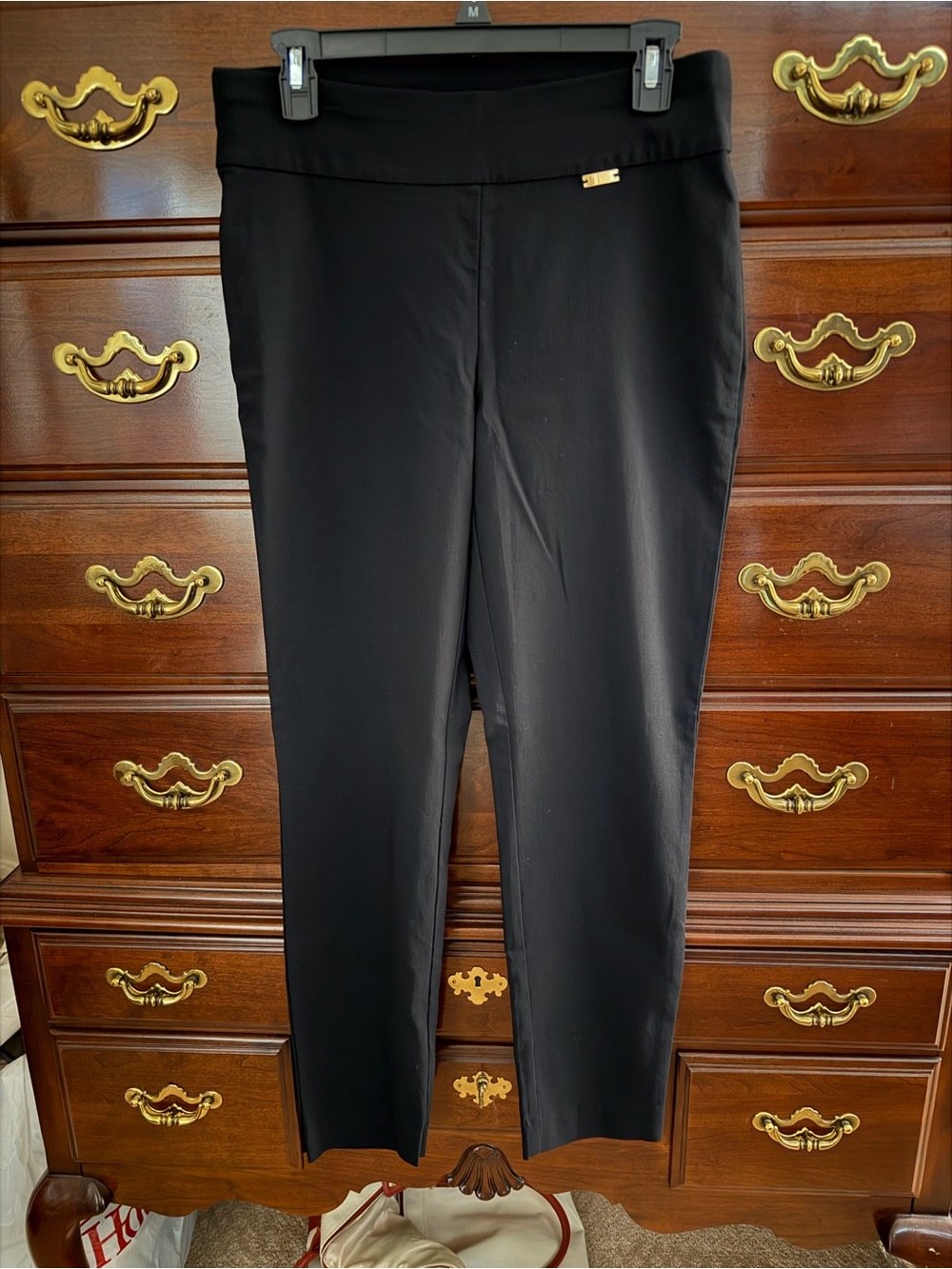 INC International Concepts Black Straight Leg Pull-On Ponte Pants